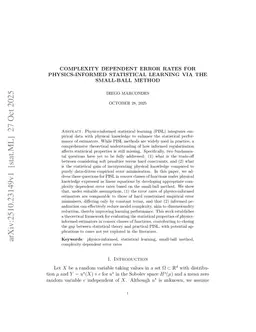 Complexity Dependent Error Rates for Physics-informed Statistical Learning via the Small-ball Method