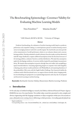 The Benchmarking Epistemology: Construct Validity for Evaluating Machine Learning Models