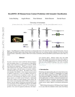 DecoDINO: 3D Human-Scene Contact Prediction with Semantic Classification