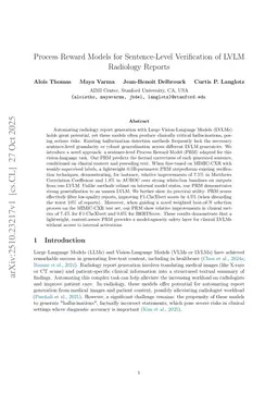 Process Reward Models for Sentence-Level Verification of LVLM Radiology Reports