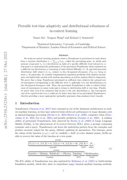 Provable test-time adaptivity and distributional robustness of in-context learning