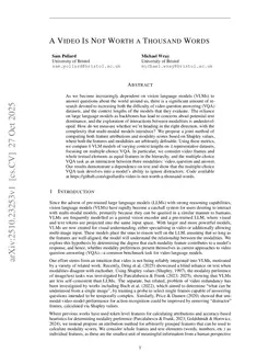 A Video Is Not Worth a Thousand Words