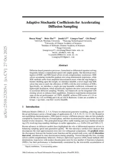 Adaptive Stochastic Coefficients for Accelerating Diffusion Sampling