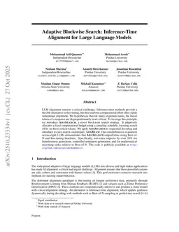 Adaptive Blockwise Search: Inference-Time Alignment for Large Language Models