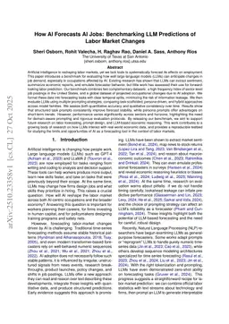 How AI Forecasts AI Jobs: Benchmarking LLM Predictions of Labor Market Changes