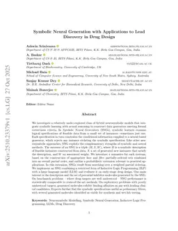 Symbolic Neural Generation with Applications to Lead Discovery in Drug Design