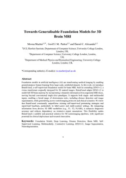 Towards Generalisable Foundation Models for Brain MRI