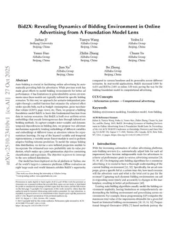 Bid2X: Revealing Dynamics of Bidding Environment in Online Advertising from A Foundation Model Lens