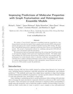 Improving Predictions of Molecular Properties with Graph Featurisation and Heterogeneous Ensemble Models