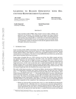 Learning to Reason Efficiently with Discounted Reinforcement Learning