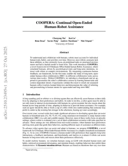 COOPERA: Continual Open-Ended Human-Robot Assistance