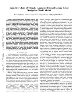 Deductive Chain-of-Thought Augmented Socially-aware Robot Navigation World Model