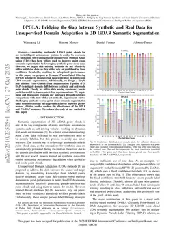 DPGLA: Bridging the Gap between Synthetic and Real Data for Unsupervised Domain Adaptation in 3D LiDAR Semantic Segmentation