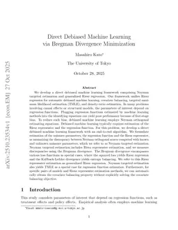 Direct Debiased Machine Learning via Bregman Divergence Minimization