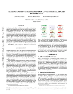 Learning Linearity in Audio Consistency Autoencoders via Implicit Regularization