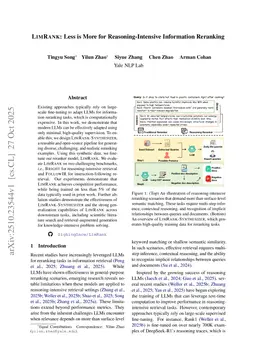 LimRank: Less is More for Reasoning-Intensive Information Reranking