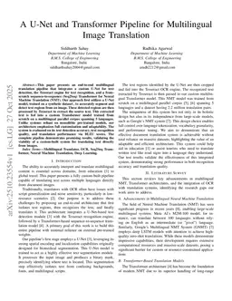 A U-Net and Transformer Pipeline for Multilingual Image Translation