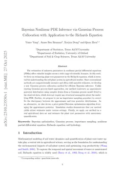 Bayesian Nonlinear PDE Inference via Gaussian Process Collocation with Application to the Richards Equation