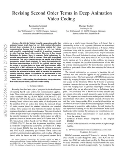 Revising Second Order Terms in Deep Animation Video Coding