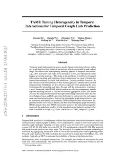 TAMI: Taming Heterogeneity in Temporal Interactions for Temporal Graph Link Prediction