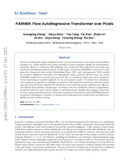 FARMER: Flow AutoRegressive Transformer over Pixels