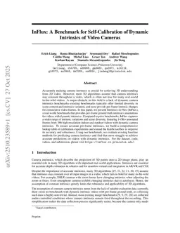InFlux: A Benchmark for Self-Calibration of Dynamic Intrinsics of Video Cameras