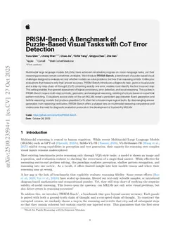 PRISM-Bench: A Benchmark of Puzzle-Based Visual Tasks with CoT Error Detection