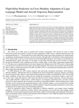 Flight Delay Prediction via Cross-Modality Adaptation of Large Language Models and Aircraft Trajectory Representation