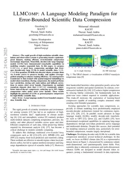LLMComp: A Language Modeling Paradigm for Error-Bounded Scientific Data Compression (Technical Report)