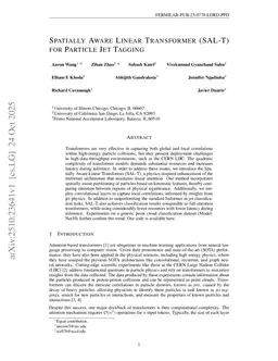 Spatially Aware Linear Transformer (SAL-T) for Particle Jet Tagging
