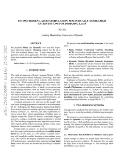 Beyond Hidden-Layer Manipulation: Semantically-Aware Logit Interventions for Debiasing LLMs