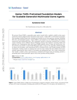 Game-TARS: Pretrained Foundation Models for Scalable Generalist Multimodal Game Agents