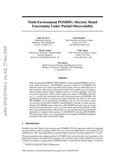 Multi-Environment POMDPs: Discrete Model Uncertainty Under Partial Observability