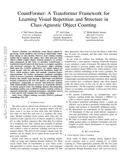 CountFormer: A Transformer Framework for Learning Visual Repetition and Structure in Class-Agnostic Object Counting