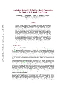 ScaLoRA: Optimally Scaled Low-Rank Adaptation for Efficient High-Rank Fine-Tuning