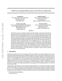 A Physics-informed Multi-resolution Neural Operator