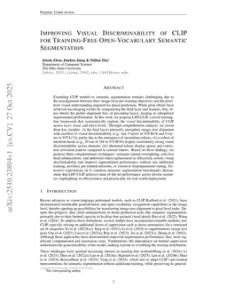 Improving Visual Discriminability of CLIP for Training-Free Open-Vocabulary Semantic Segmentation