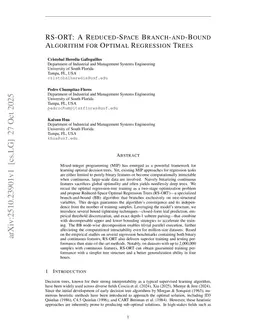 RS-ORT: A Reduced-Space Branch-and-Bound Algorithm for Optimal Regression Trees