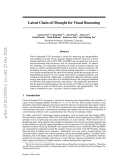 Latent Chain-of-Thought for Visual Reasoning