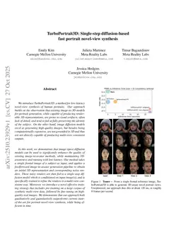 TurboPortrait3D: Single-step diffusion-based fast portrait novel-view synthesis
