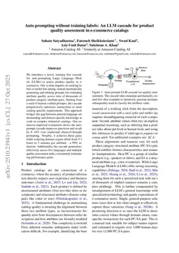 Auto prompting without training labels: An LLM cascade for product quality assessment in e-commerce catalogs