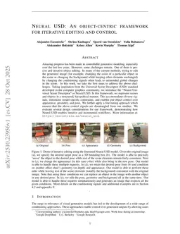 Neural USD: An object-centric framework for iterative editing and control