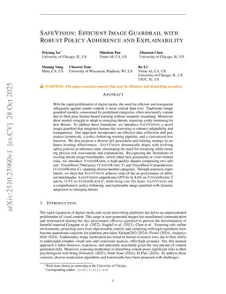 SafeVision: Efficient Image Guardrail with Robust Policy Adherence and Explainability