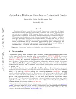 Optimal Arm Elimination Algorithms for Combinatorial Bandits