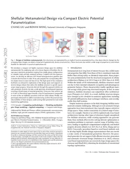 Shellular Metamaterial Design via Compact Electric Potential Parametrization