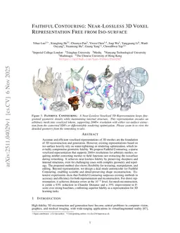 Faithful Contouring: Near-Lossless 3D Voxel Representation Free from Iso-surface