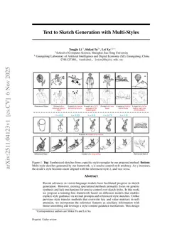 Text to Sketch Generation with Multi-Styles