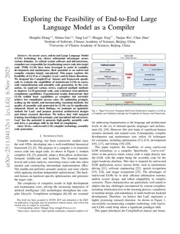 Exploring the Feasibility of End-to-End Large Language Model as a Compiler