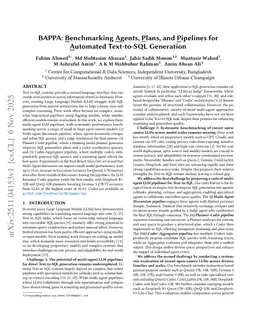 BAPPA: Benchmarking Agents, Plans, and Pipelines for Automated Text-to-SQL Generation