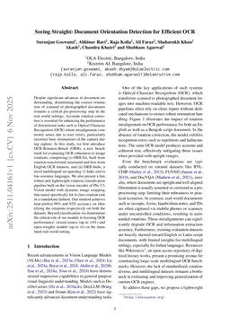 Seeing Straight: Document Orientation Detection for Efficient OCR